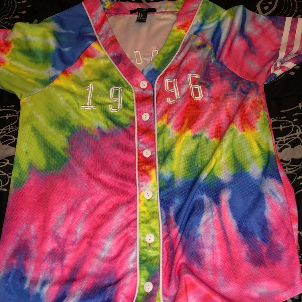 Tie Dye Baseball Jersey.